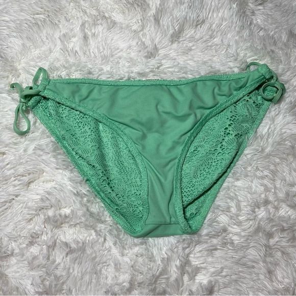 EUC Mossimo Mint Green Crochet Side Tie Bikini Bottom XL - Picture 9 of 13